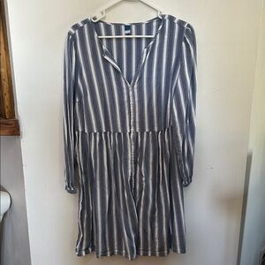 Old Navy Blue and White Striped Dress